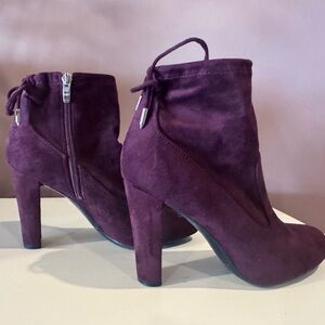 Marc Fisher Maroon Suede Heeled Boots